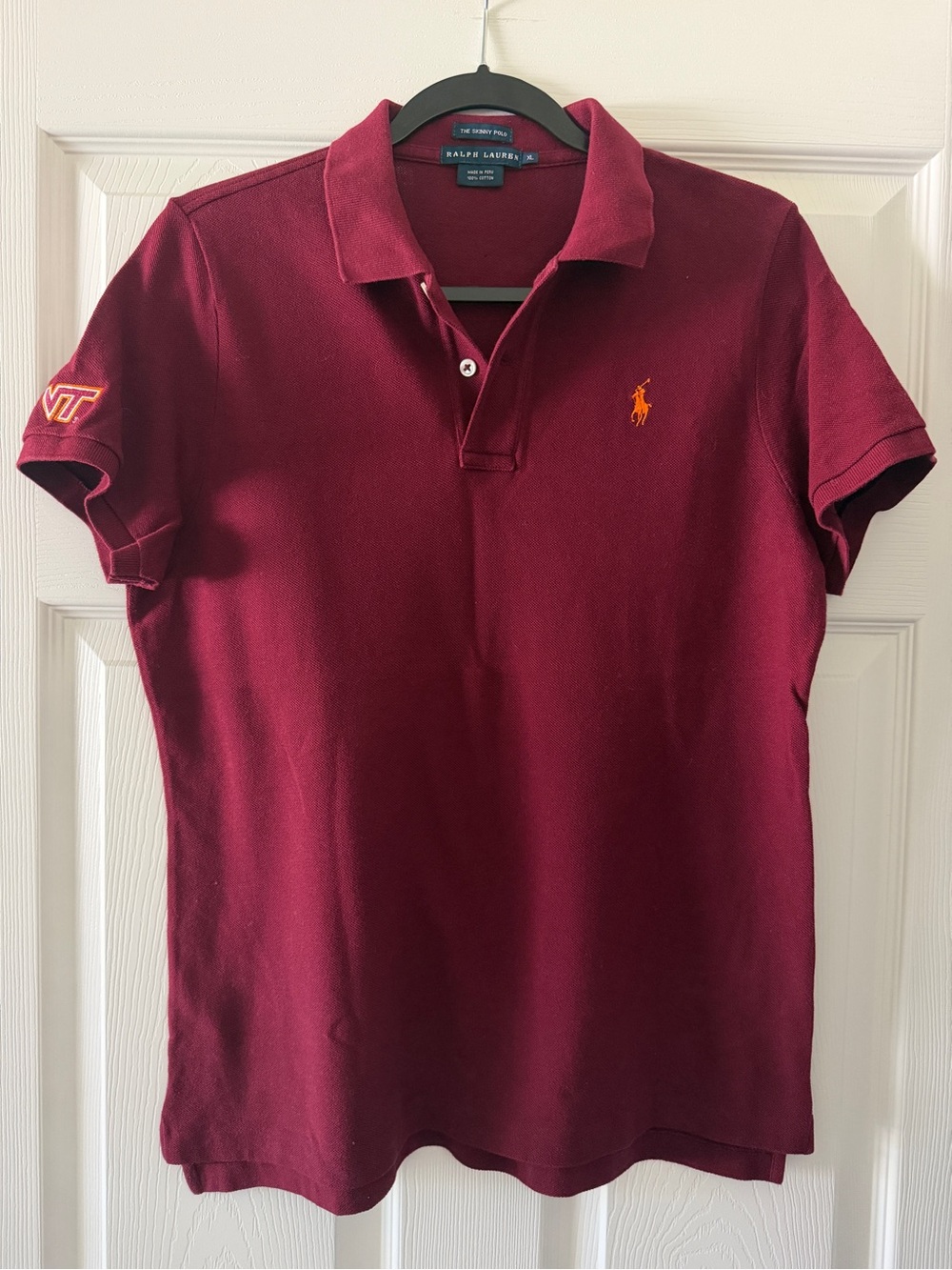 Ralph Lauren Maroon Virginia Tech VT Short Sleeve Polo Shirt
